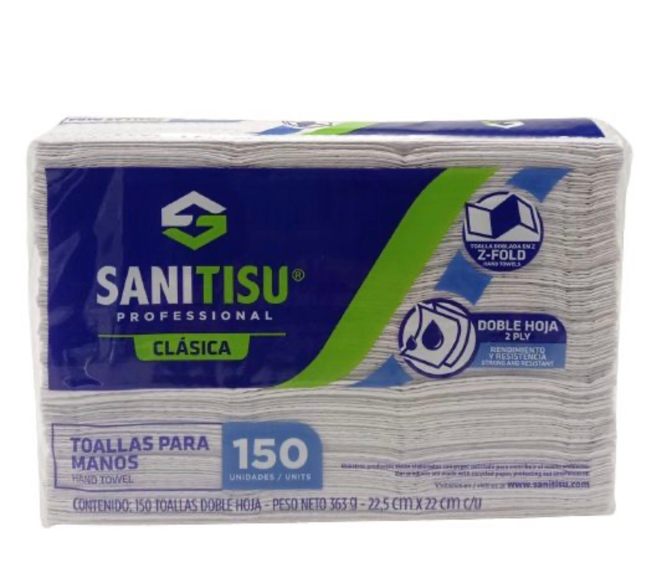 Toalla de Mano Doblada en Z X 150 Uds