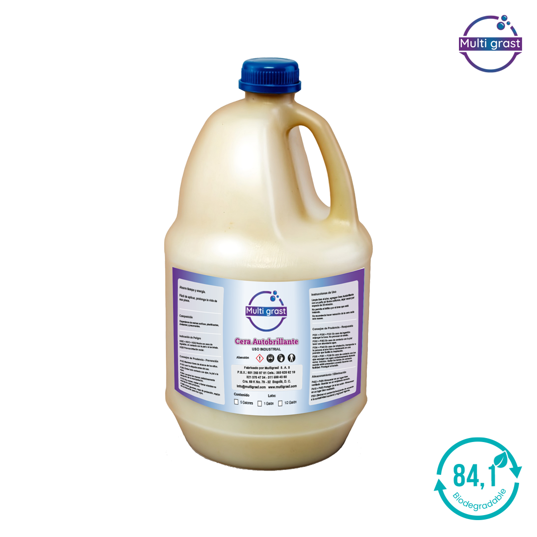 Cera para pisos Multigrast galón para mármol granito terrazo y cerámica con brillo profesional
