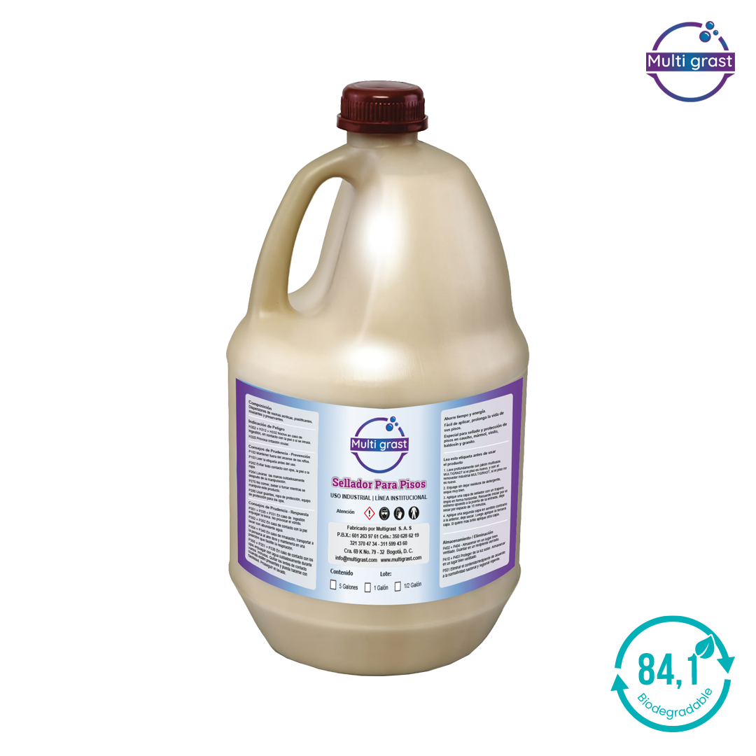 Sellador para pisos Multigrast galón para proteger cera, prolongar y potenciar el brillo en propiedad horizontal